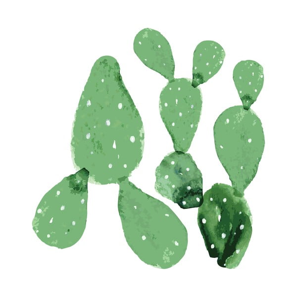 Sada 2 nástenných samolepiek Dekornik Green Cacti