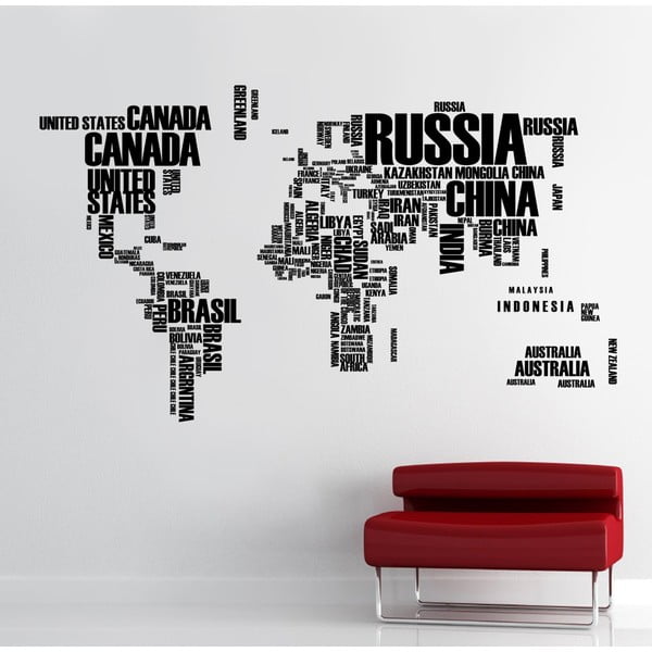 Samolepka na stenu Mapa sveta