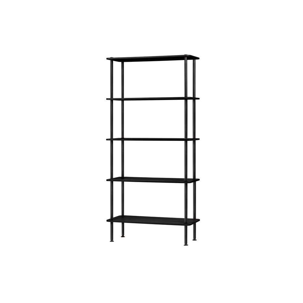 E-shop Čierny regál v dekore duba 80x163x35 cm Teidi – noo.ma