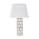 Biela/v zlatej farbe keramická stolová lampa s textilným tienidlom (výška  56 cm) Glam Carv – Mauro Ferretti