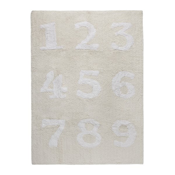 Béžový bavlnený koberec Happy Decor Kids Numbers, 160 x 120 cm