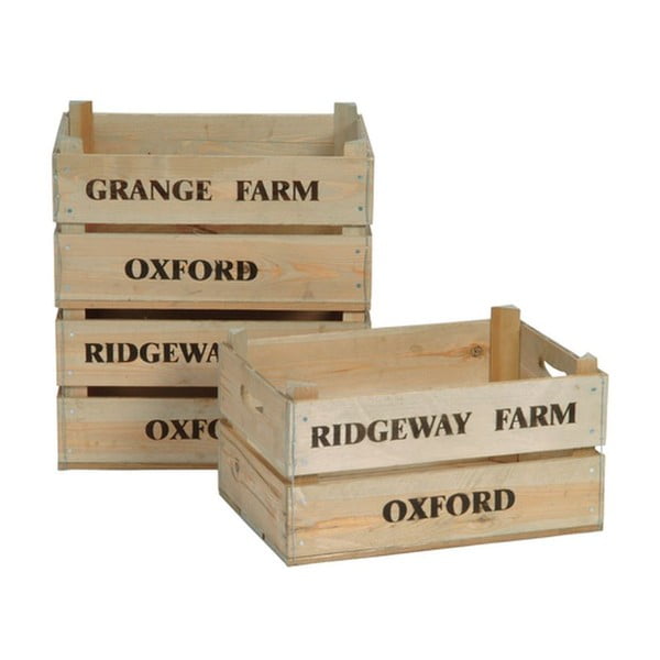 Sada 3 prepraviek zo smrekového dreva Garden Trading Wooden Fruit Boxes