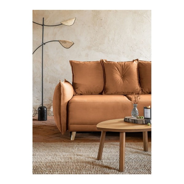 Menčestrová rozkladacia rohová pohovka v tehlovej farbe (variabilná) Lazy Lukka – Miuform-image-4