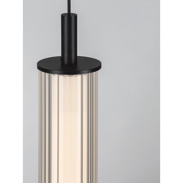 Matne čierne hliníkové LED závesné svietidlo so stmievačom so skleneným tienidlom ø 6,5 cm Glovia – Nova Luce-image-2
