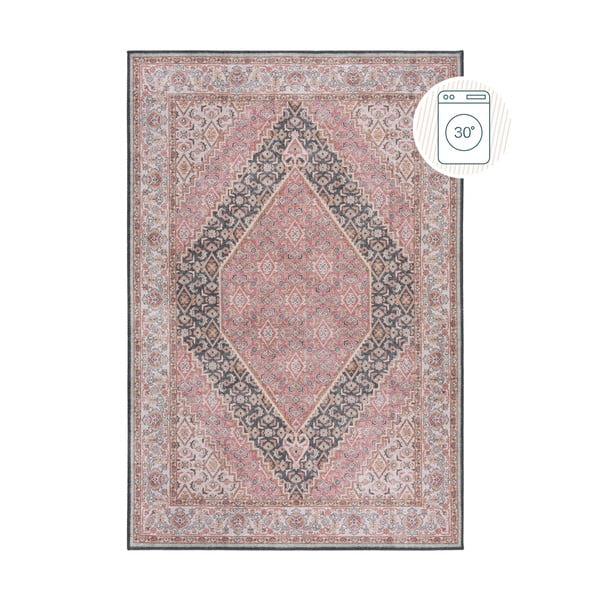 Ružový prateľný koberec 152x230 cm Briony Traditional – Flair Rugs