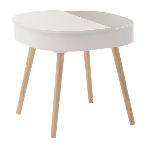 Biely drevený konferenčný stolík s úložným priestorom InArt