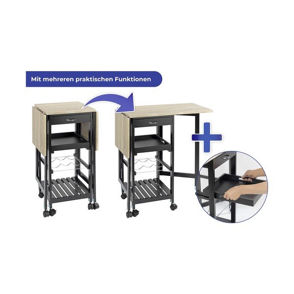 Vinotéka v dekore duba v čierno-prírodnej farbe pre 3 fľaše, 97x77 cm – Maximex-image-4