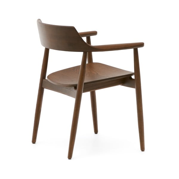 Hnedá jedálenská stolička z dubového dreva Fondes – Kave Home-image-3