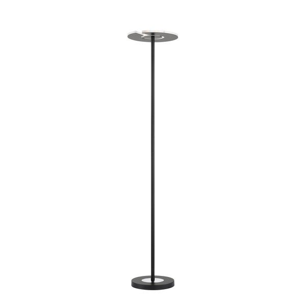 Čierna LED stmievateľná stojacia lampa so skleneným tienidlom (výška 180 cm) Dent – ​​Fischer & Honsel