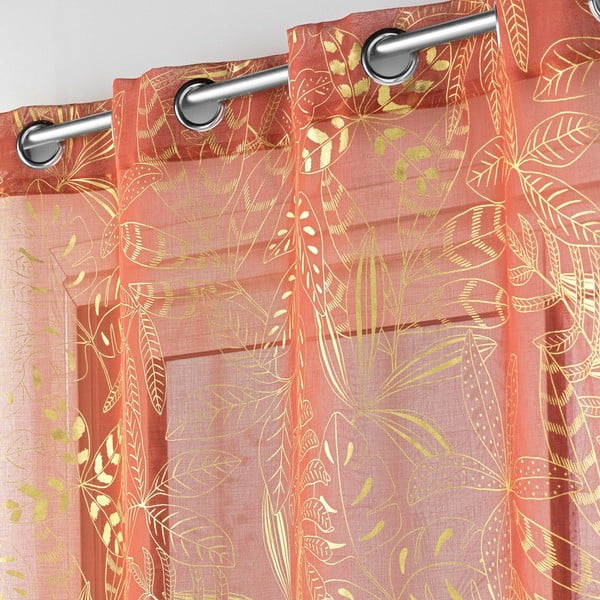 Oranžová voálová záclona 140x280 cm Belflor – douceur d'intérieur-image-1
