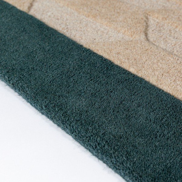 Ručne tkaný vlnený behúň v prírodnej farbe/zelenomodrý 60x230 cm Apex Border Wool – Flair Rugs-image-4