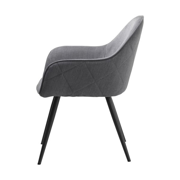 Sivé čalúnené jedálenské kreslo s podrúčkami Minto – Unique Furniture-image-4