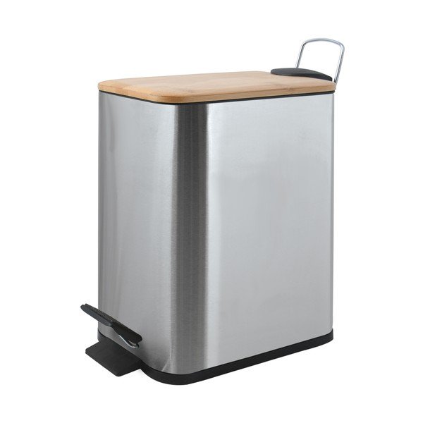Nášľapný oceľový odpadkový kôš v matne striebornej farbe 5 l Erik – Spirella-image-1