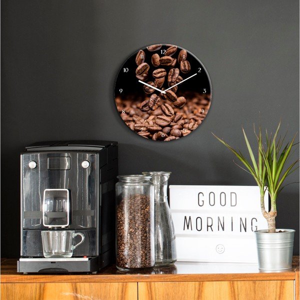 Nástenné hodiny Styler Glassclock Coffee Seeds, ⌀ 30 cm-image-1