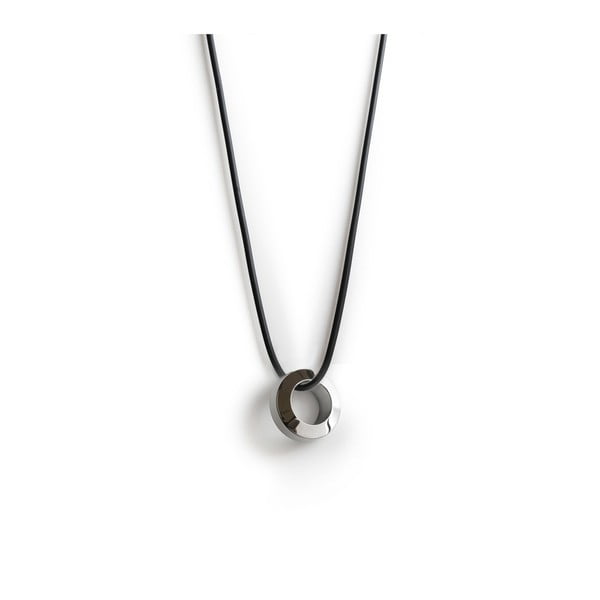 Pánsky čierny náhrdelník s príveskom z antikoro ocele Monomen Rondo
