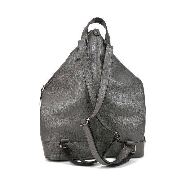 Sivý kožený batoh Carla Ferreri Chic-image-1
