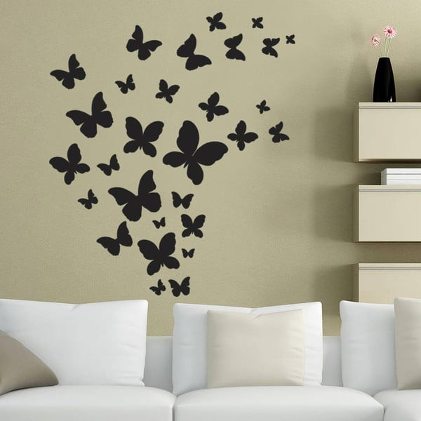 Dekoratívna samolepka na stenu Čierne motýle