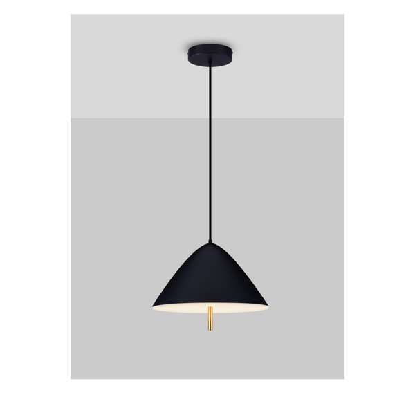 Matne čierne kovové LED závesné svietidlo s kovovým tienidlom ø 40 cm Oros – Nova Luce-image-3