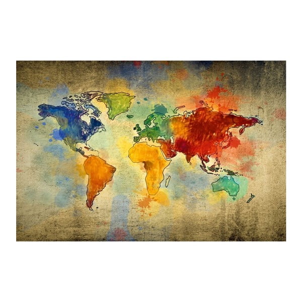 Obraz Homemania Maps World Drops, 70 × 100 cm
