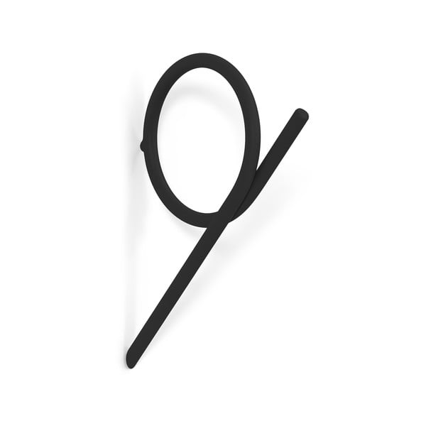 Čierny nástenný oceľový háčik Tuba S – Spinder Design