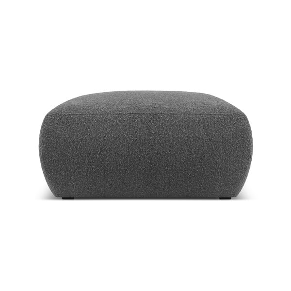 Tmavosivý taburet z textílie bouclé Molino – Micadoni Home-image-1