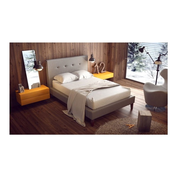 Posteľ Ariel Grey/Black, 160x200 cm-image-1