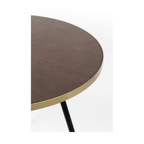 Okrúhly jedálenský stôl s doskou v dekore orechového dreva ø 91 cm Denise – White Label-image-3