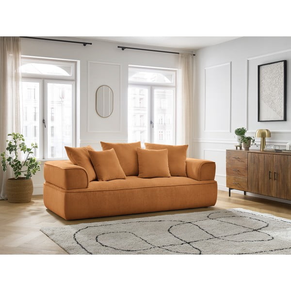 Ženilková pohovka v horčicovej farbe 237 cm Whesley – Bobochic Paris-image-1