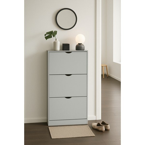 Sivá výklopná skrinka na topánky 60x118x24 cm Stelo – Bonami Essentials-image-1