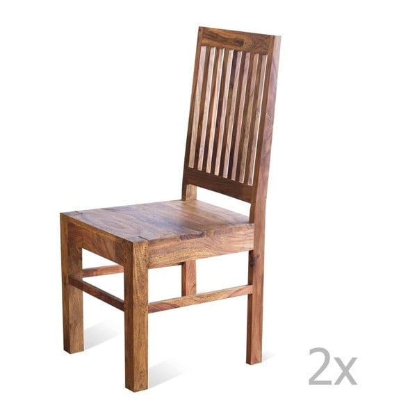 Sada 2 drevených stoličiek z masívu Sob Margao