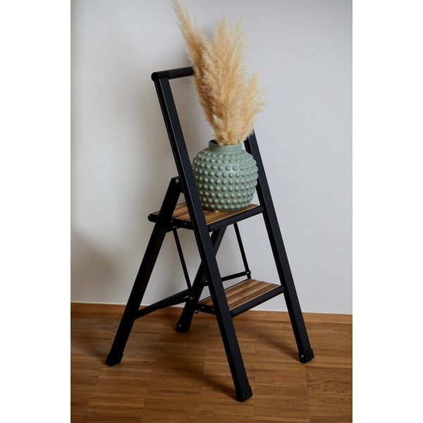 Čierny hliníkový protišmykový skladací rebrík Wenko Stepladder II.-image-4