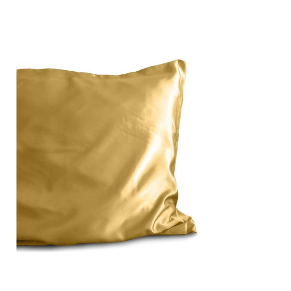Obliečka na vankúš z mikroperkálu v zlatej farbe Sleeptime Skin Care, 60 x 70 cm
