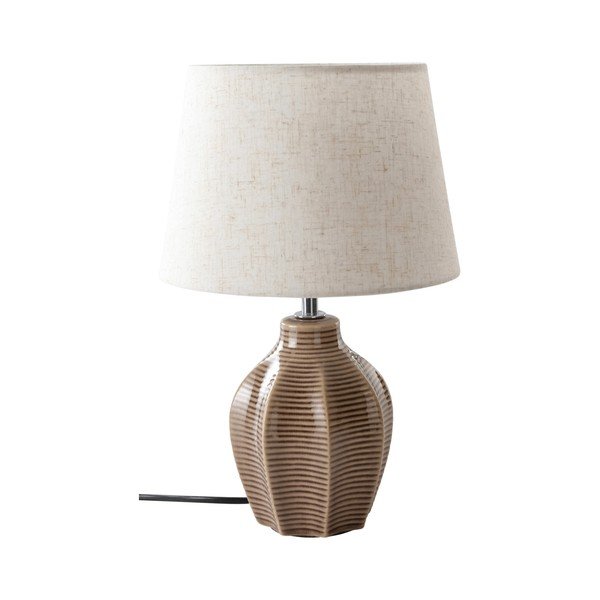 Béžová/tmavohnedá keramická stolová lampa (výška  34 cm) Wera – Jotex