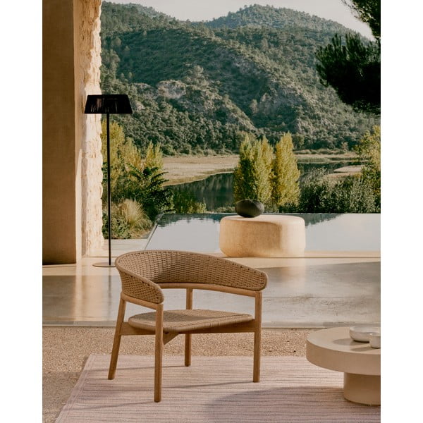 Drevené záhradné kreslo v prírodnej farbe Arinella – Kave Home-image-1