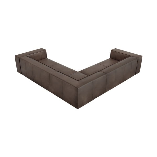 Hnedá kožená rohová pohovka (variabilná) Madame - Windsor & Co Sofas-image-3