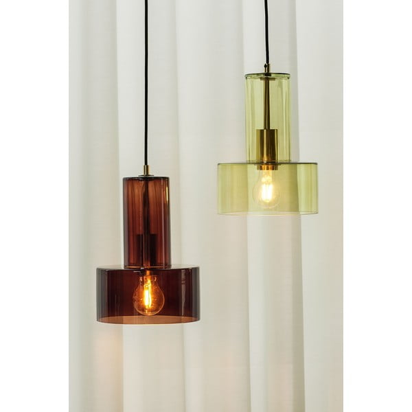 Zelené sklenené závesné svietidlo ø 20 cm Ripple – Hübsch-image-1