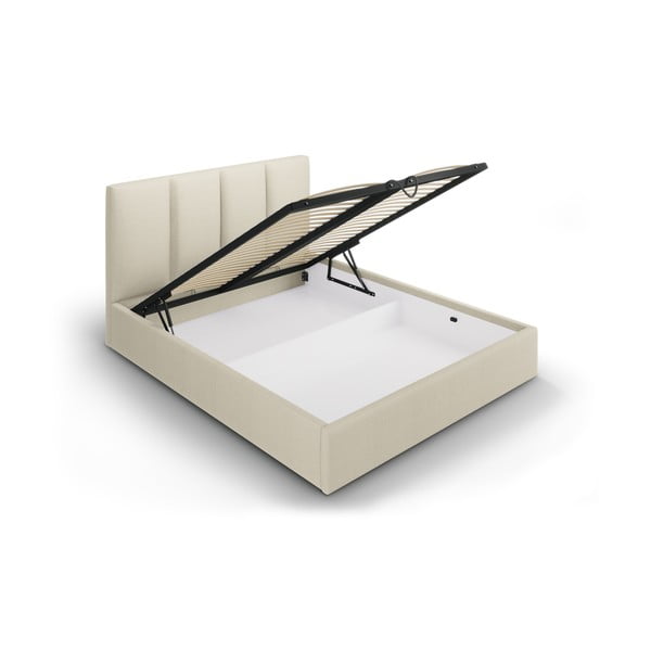 Béžová dvojlôžková posteľ Mazzini Beds Juniper, 160 x 200 cm-image-3