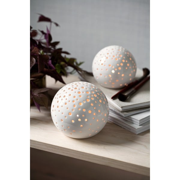 Biely vianočný svietnik z kostného porcelánu Kähler Design Nobili, ⌀ 14 cm-image-1