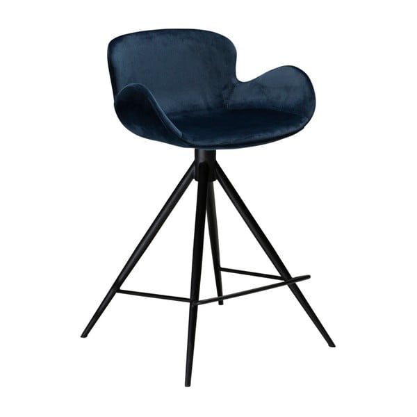 Tmavomodrá barová stolička DAN–FORM Denmark Gaia Velvet, výška 87 cm