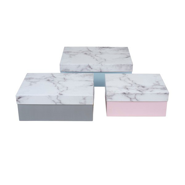 Sada 3 úložných krabíc Stockholm Marble-image-2