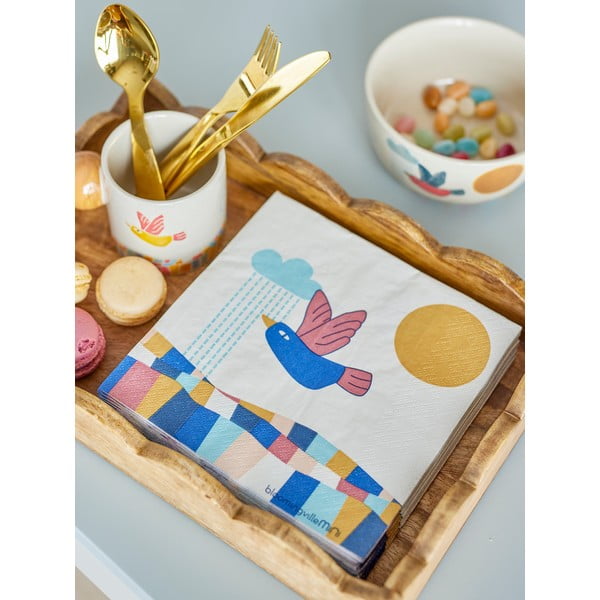 Papierové obrúsky v súprave 20 ks 33x33 cm Colorine – Bloomingville Mini-image-3