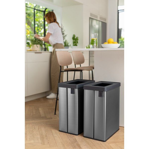 Sivý odpadkový kôš na triedený odpad z recyklovaného plastu 54 l Verto Recycle – Curver-image-1