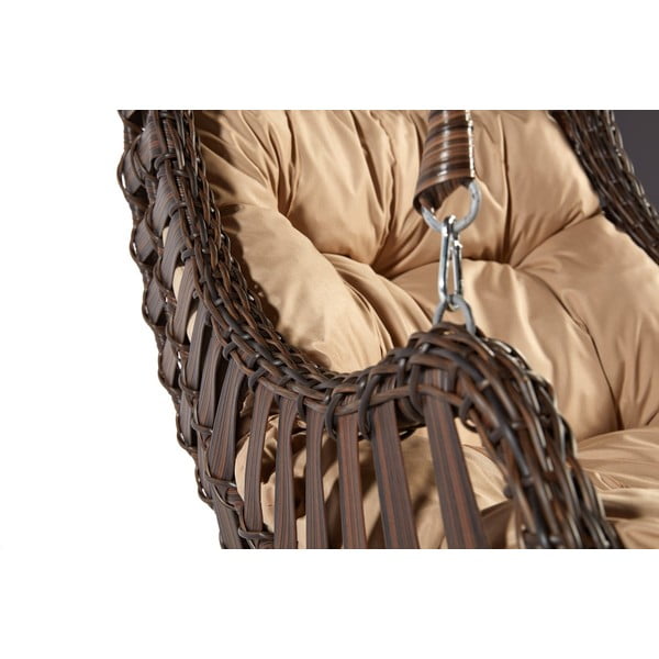 Hnedé ratanové závesné záhradné kreslo Alacati – Floriane Garden-image-4