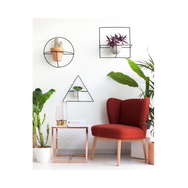 Čierny nástenný držiak na kvetináč Really Nice Things Triangle-image-2