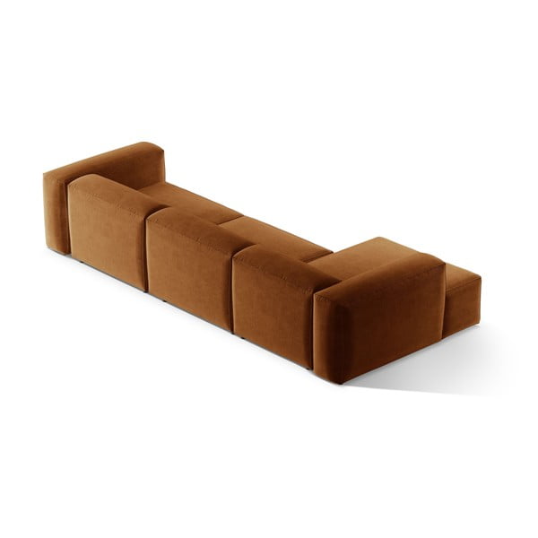 Rohová pohovka v tehlovej farbe (ľavý roh/s leňoškou) Bergamo – Cosmopolitan Design-image-4