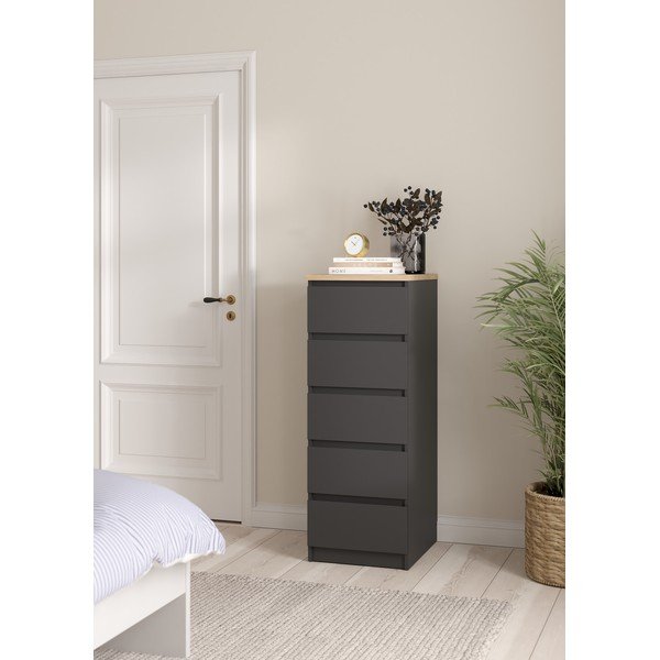Tmavosivá komoda 40x111x50 cm Naia – Tvilum-image-1