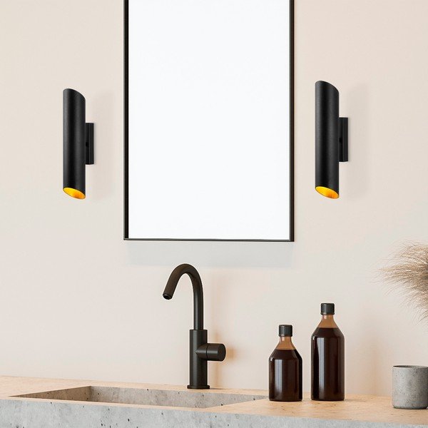 Nástenné svietidlo v čiernej a zlatej farbe ø 8 cm Cut – Opviq lights-image-2