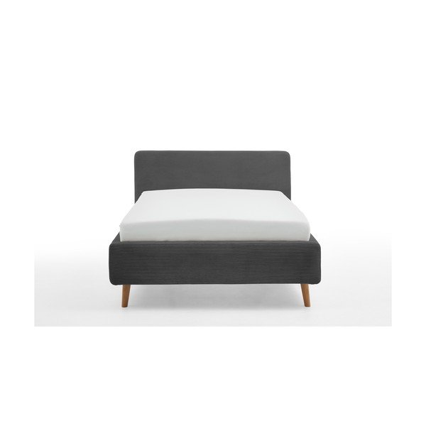 Antracitová čalúnená jednolôžková posteľ bez roštu 120x200 cm Mattis – Meise Möbel-image-3