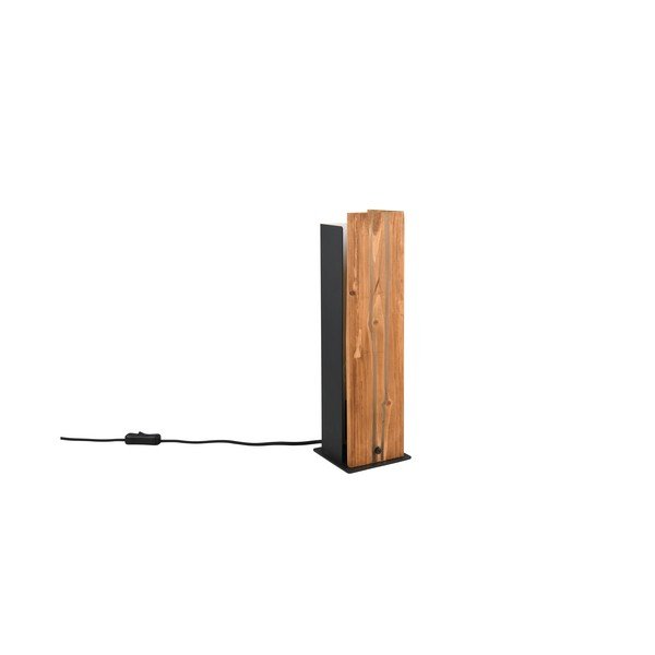 Stolová lampa v čierno-prírodnej farbe s dreveným tienidlom (výška 40 cm) Karuni – Trio-image-3