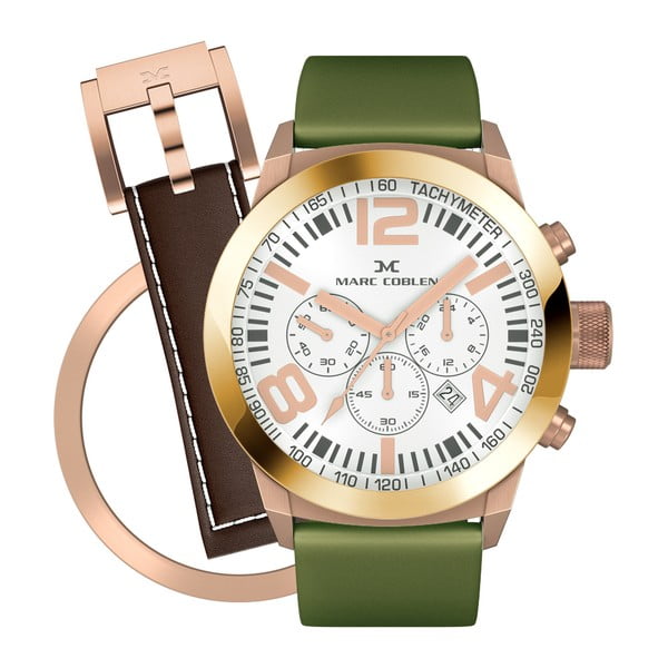 Dámske hodinky Marc Coblen s remienkom a krúžkom na ciferník naviac P90